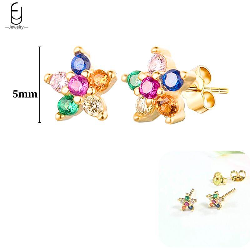 925 Silver Ear Buckles Fashion Hoop Earrings Colorful Crystal Pendants Gold Earring Premium Luxury Women's Jewelry Gift
