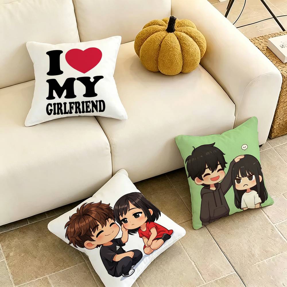 I Love My GirlfriendBoyfriend Pillow Case Square DoubleSided Sofa Cushion Cover Bedroom Bedside Pillow Gift
