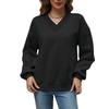 Women's V Neck Oversized Sweatshirts Fleece Long Sleeve Pullover Top