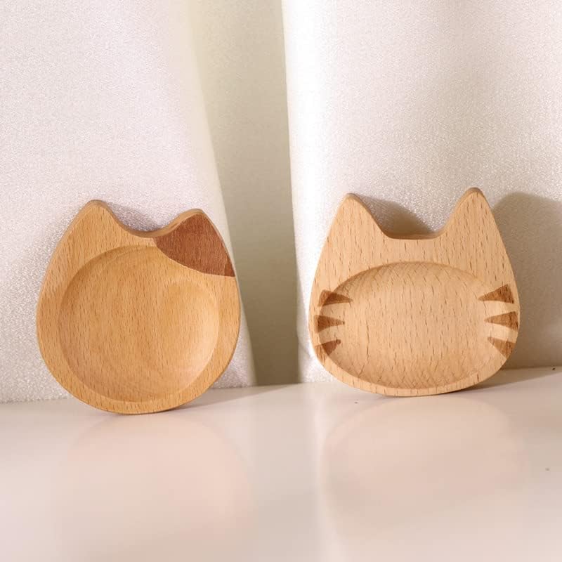 Wood Cat Coffee Spoon Rests - 2 Cute Cat Kitten Wooden Coffee Spoon Rest Teaspoon Holder Coffee Station Decor Coffee bar Coffee Stirrers Holder for