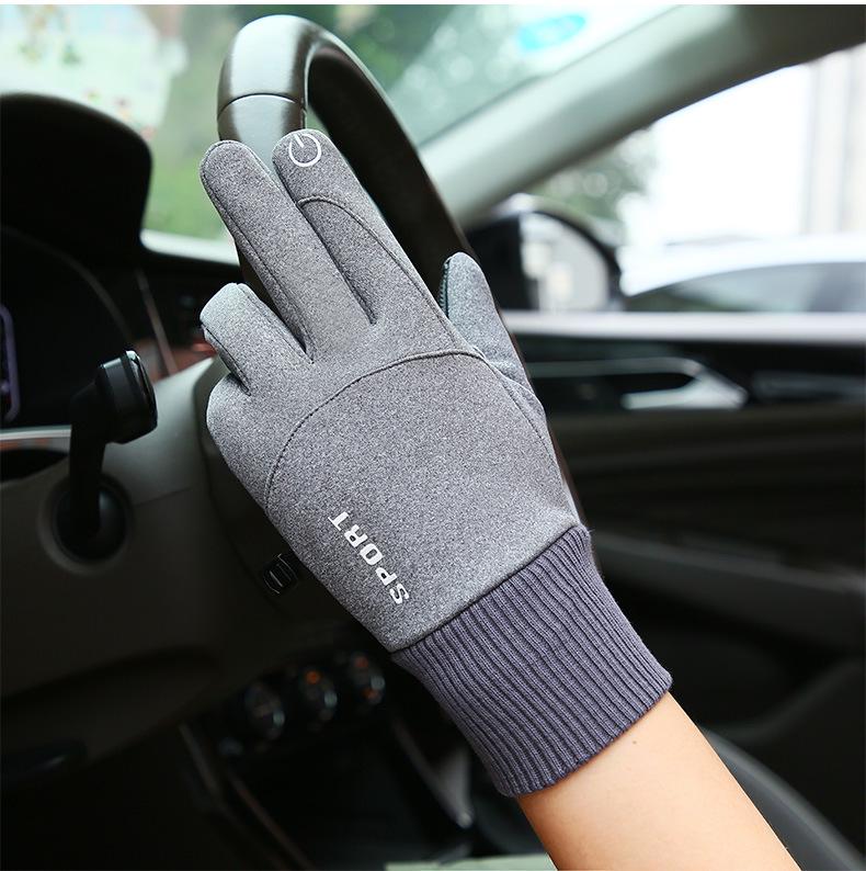 Men's Winter Touchscreen Outdoor Gloves - Velvet Lining, Non-Slip, Waterproof, Windproof for Cycling, Skiing, and Mountaineering.