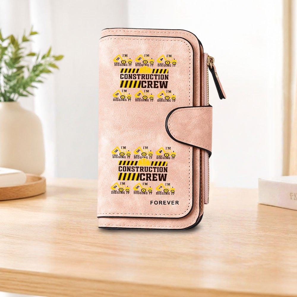 Construction Worker's Large Zipper Wallet, Large Capacity Card Holder, Unisex Clutch Bag, Fashionable Zipper Coin Purse, Suitable for Daily Use, A