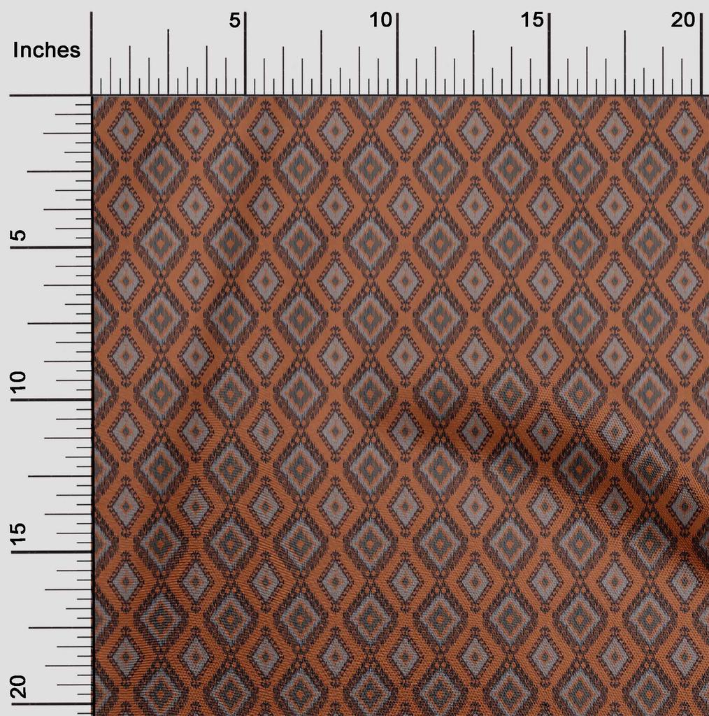 oneOone Tecido de algodão flexível estilo argyle tecido decorativo ikat impresso BTY 40 polegadas