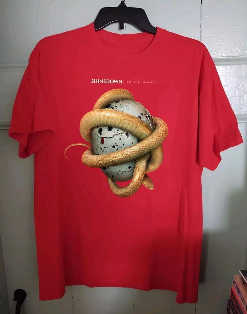 Shinedown Band Threat to Survival Red Cotton T Shirt Full Size S-5XL Unisex T-Shirt XXXL