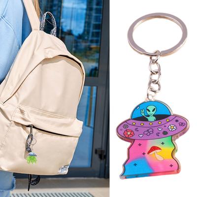 Stilvoller UFO Acryl Schlüsselanhänger Minimalistisches Sci-Fi Design Leicht Elegant Schlüsselring Accessoire Geschenk Täglicher Gebrauchsgegenstand
