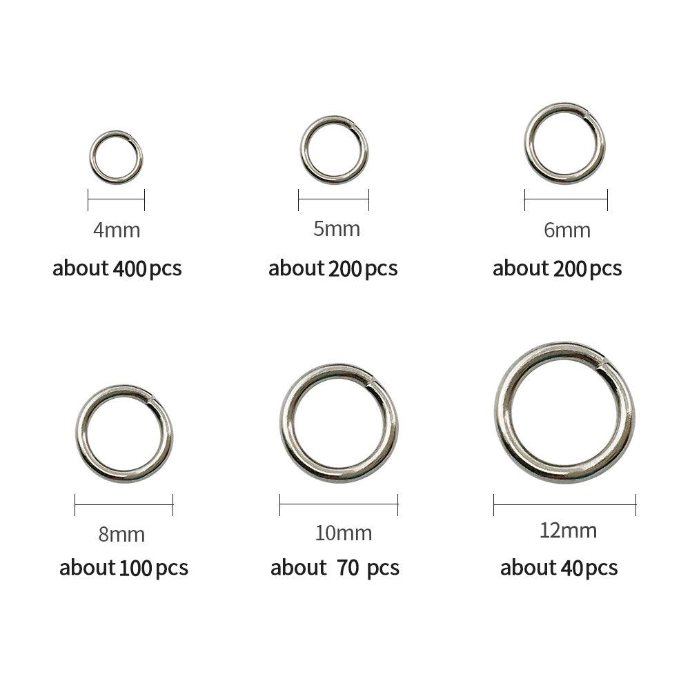 Cross Direct 1010pcs Single Loop Open Iron Jump Rings for DIY Handmade Jewelry, Boxed Accessories.