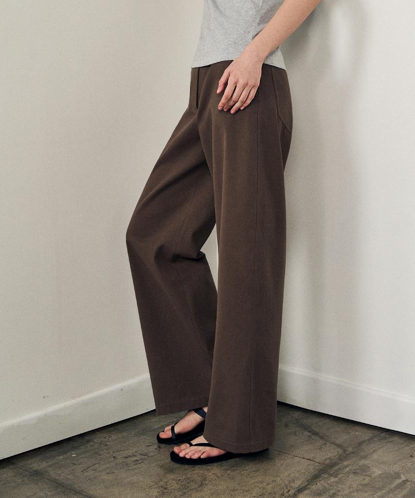 Laneonkyulleoseu Denim-Like Wide Pants_Brown