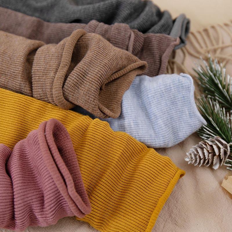 5 Pairs of Women's New Fall Vintage Stripes Solid Color Mid Tube Pile Socks