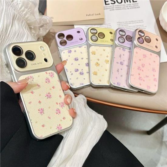 

Apple 17PROMAX Lychee Texture Phone Case for iPhone 16/15PRO with Bowknot and Glass Lens for 14 15 Pro