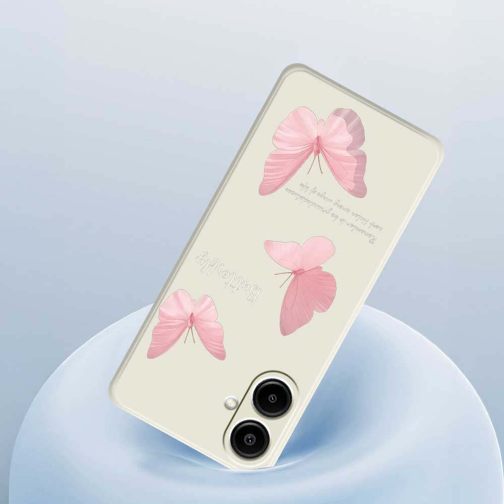 Für Samsung Galaxy A07 4G Hülle Schmetterlingsmuster Druck Gerade Kante TPU Handy-Rückseite