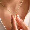 Turandoss Cross Necklace for Women Delicate 14K White Gold Plated Christian Gifts for Women