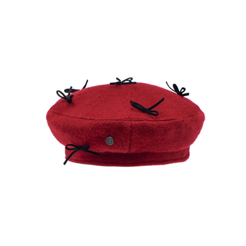 poesiedame BOW BERET IN RED
