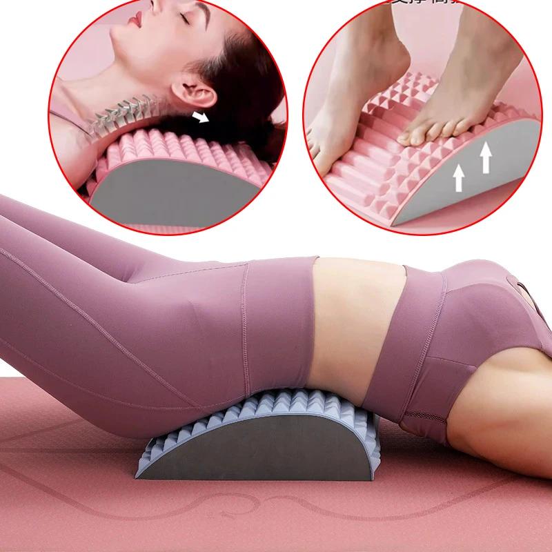 Back Stretcher Pillow Waist Neck Lumbar Support Massager Posture Corrector Sciatica Pain Relief Relax Herniated Disc