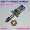 1Pcs Dc 3V 5V 6V 62Rpm Long Screw Shaft Worm Gear Motor Model Aircraft Folding Landing Micro N20 Full Metal Gearbox Gear Motor