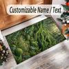 Forest Theme Crystal Velvet Floor Rug Personalized Custom Name Text Warm Carpet Home Decoration