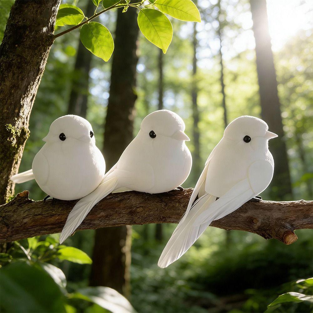 6 Stück Schaumstofftauben Künstliche Vögel DIY Zubehör Künstliches Vogelmodell Gartendekoration