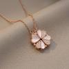 Women's European & American Style Four-Leaf Clover & Heart Pendant Clavicle Necklace