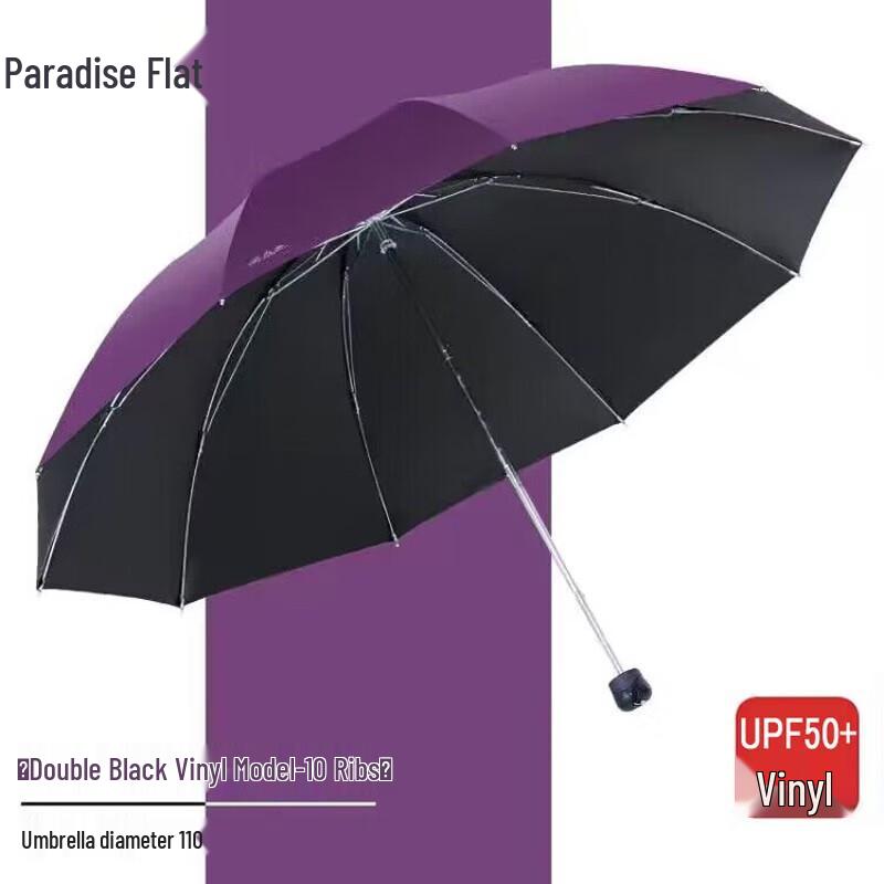 Heaven 3-Fold UV Black Coating Large Sun & Rain Umbrella