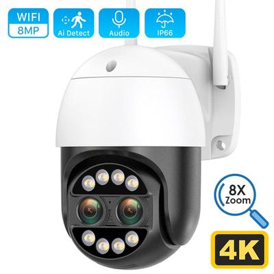 8MP 4K 8X Optical Zoom IP Camera WiFi Security CCTV Camera Dual-Lens Color Night Vision IP66 Outdoor Surveillance Camerae