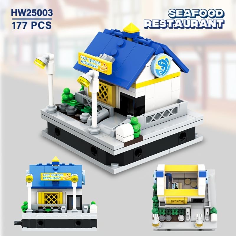 Mini Miasto Sklep Ulica Widok Budowle Model Symulacja Architektura Kolekcja Cząstki Budowlane Klocki Zabawka