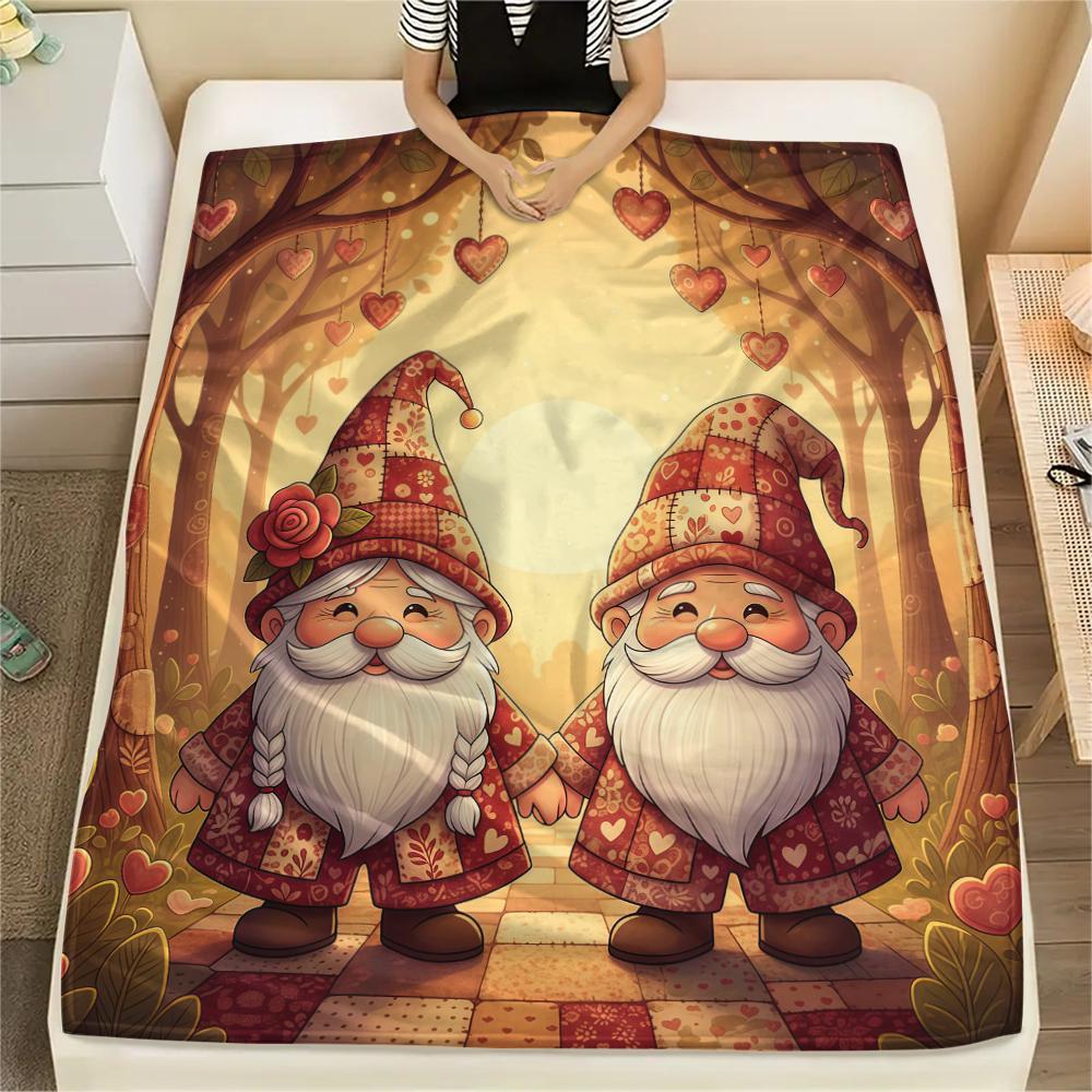 1 Stück Valentinstag Druck Flanelldecke, Hohe Qualität, Bequem für Alle Jahreszeiten, Heimdekoration, Perfekt für Weihnachten, Geburtstagsgeschenk