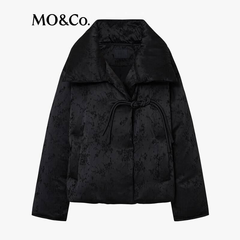 MO&Co. New Chinese Style Plum Blossom Velvet Jacquard Down Jacket