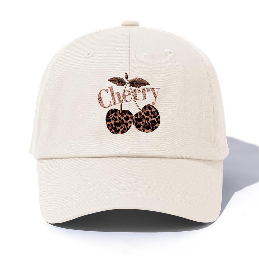 1pc CHERRY Print Baseball Cap for Adults, Minimalist Retro Style Casual Soft Adjustable Dad Hat, Perfect As Gift