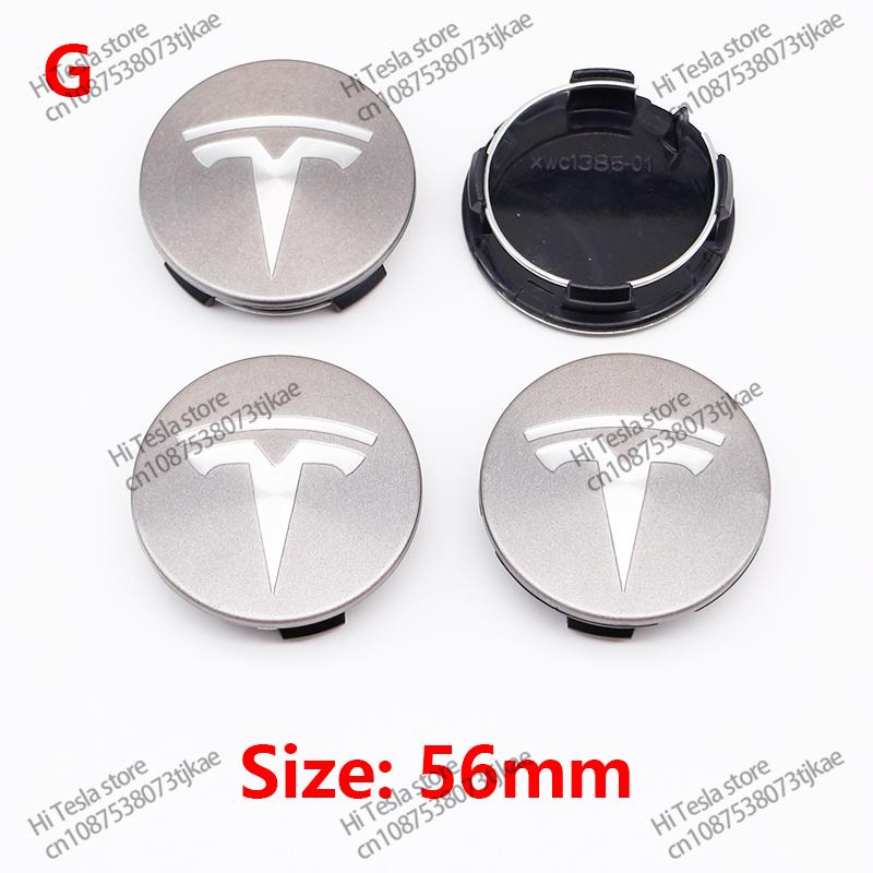 ALL1 56mm 4 Piece Wheel Tire Center Cap Logo for Tesla Original Hub Caps Model3 Model Y Model S X High Quality Auto Accessories