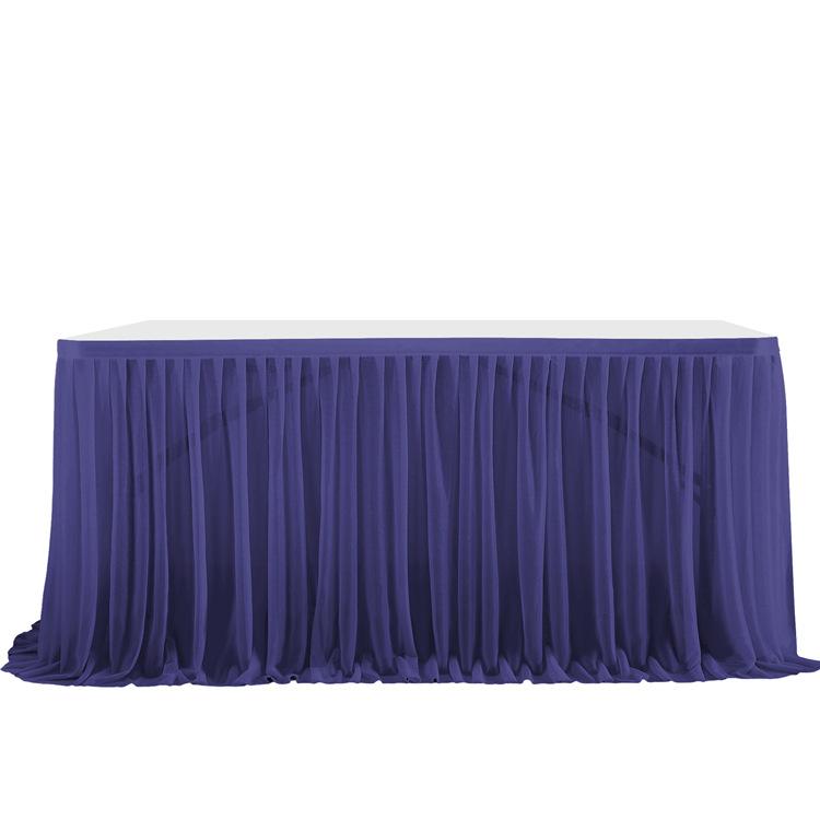 Table Skirt Pleated Table Circumference Birthday Party Wedding Decoration Ruffle Edge Elastic Thin Gauze Table Skirt Tulle