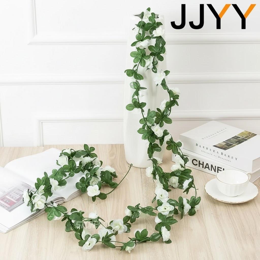

250CM Artificial Silk Rose Leaf Rattan Fake Plant Garland for Wedding Party Home Decor Hanging Decoration білий