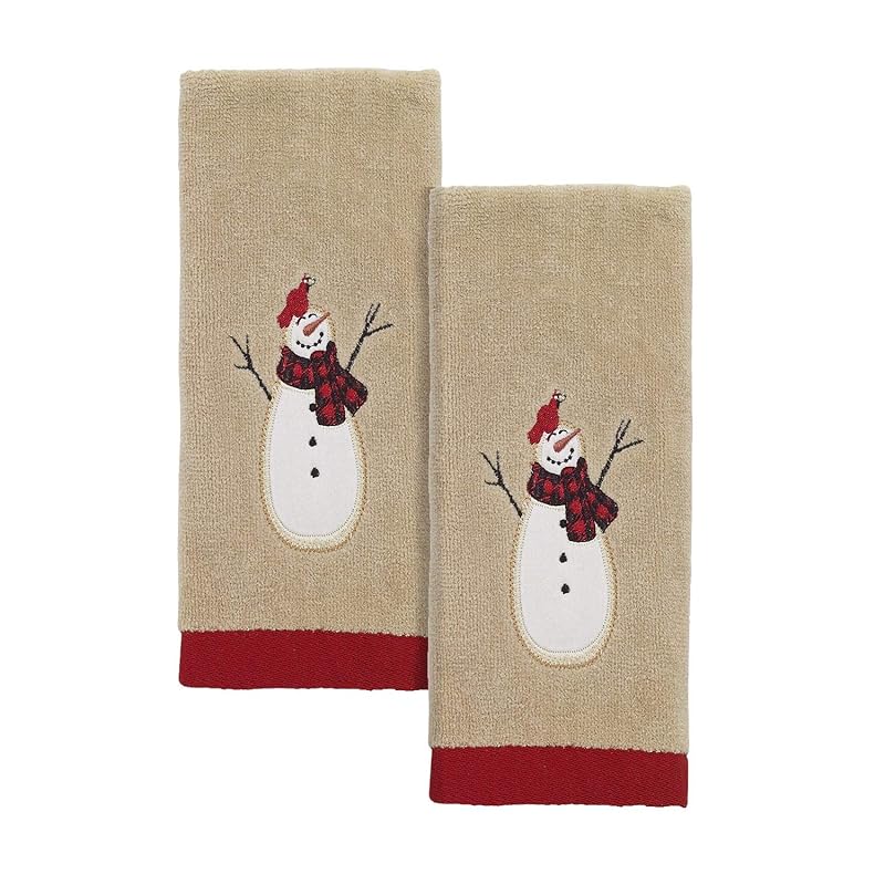 Avanti Linens - Fingertip Towel, Soft & Absorbent Cotton Towels, Set of 2 (Snowmen Gathering Collection) 2pc Fingertip Towels дубильная кора