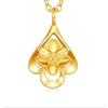 Rose Flower Crown Pure Gold 999 Pendant Set for Women - Qixi Valentine's Day Gift