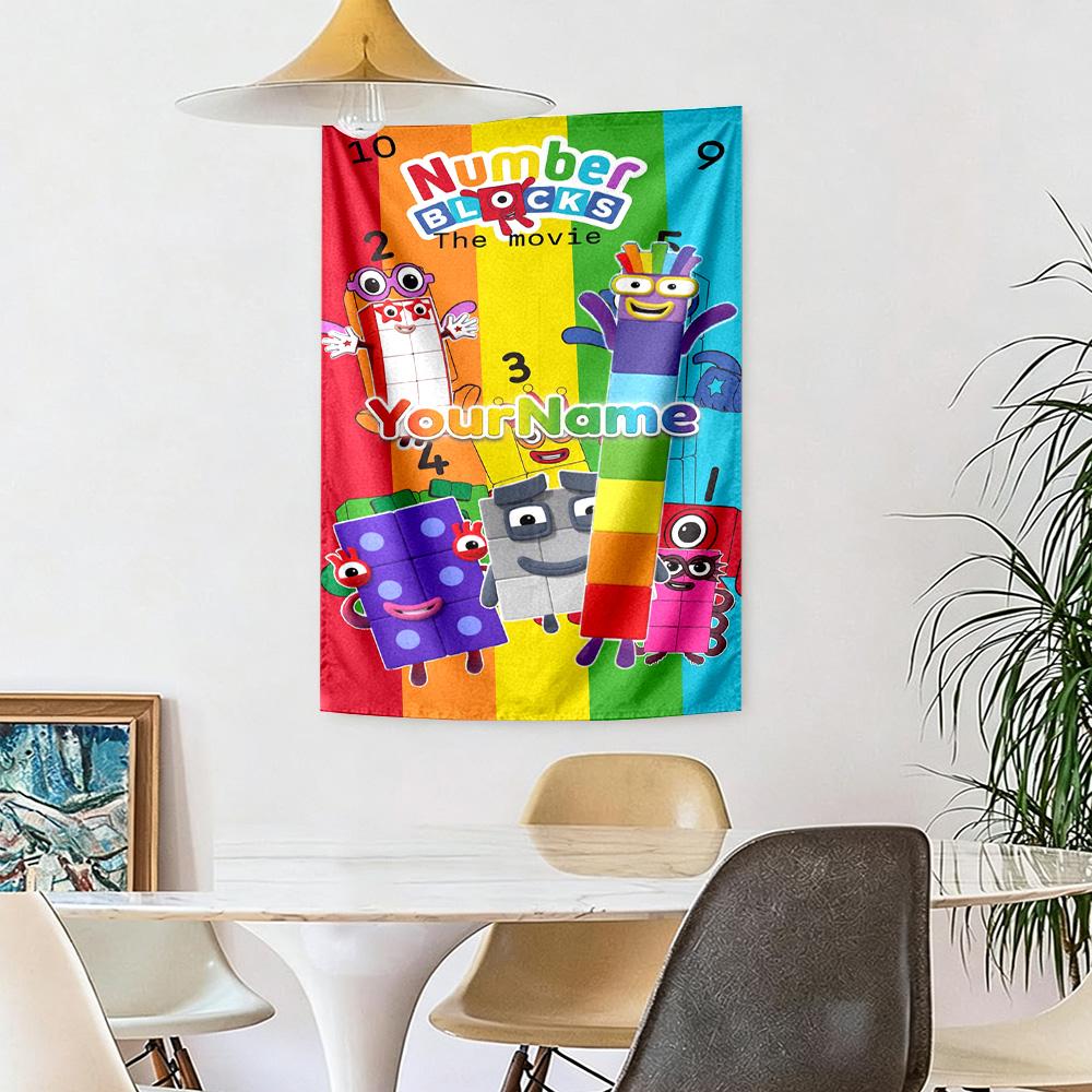 Numberblocks Custom Your Name Wall Decor Tapestry Art For Pet Memorial Birthdaywedding Party Backdrop Family Gift