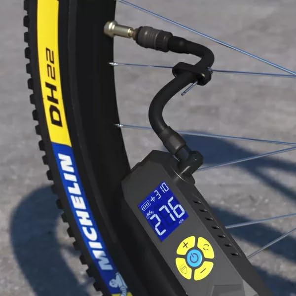 Michelin Wiederaufladbare Tragbare Elektrische Reifenpumpe für Autos, Motorräder und Motorräder. Inklusive Adapter für Bälle, Reifen im britischen Stil, Fahrräder,