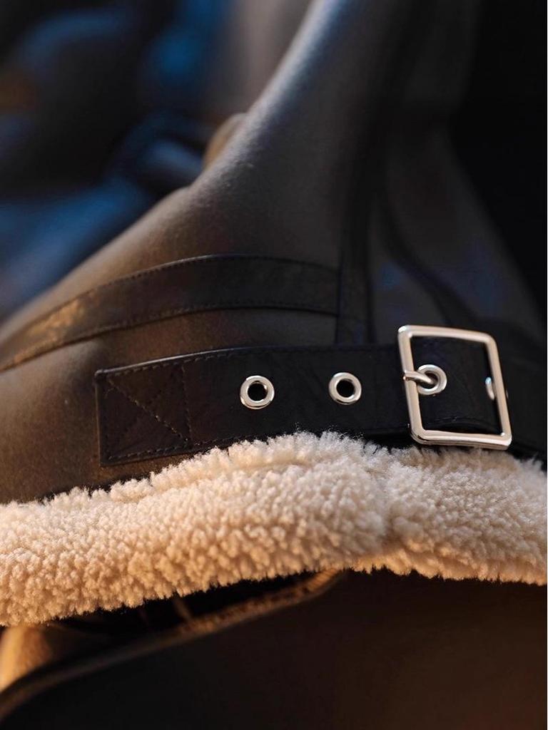 Men's Trendy Lambswool-Lined Winter Motorcycle Jacket