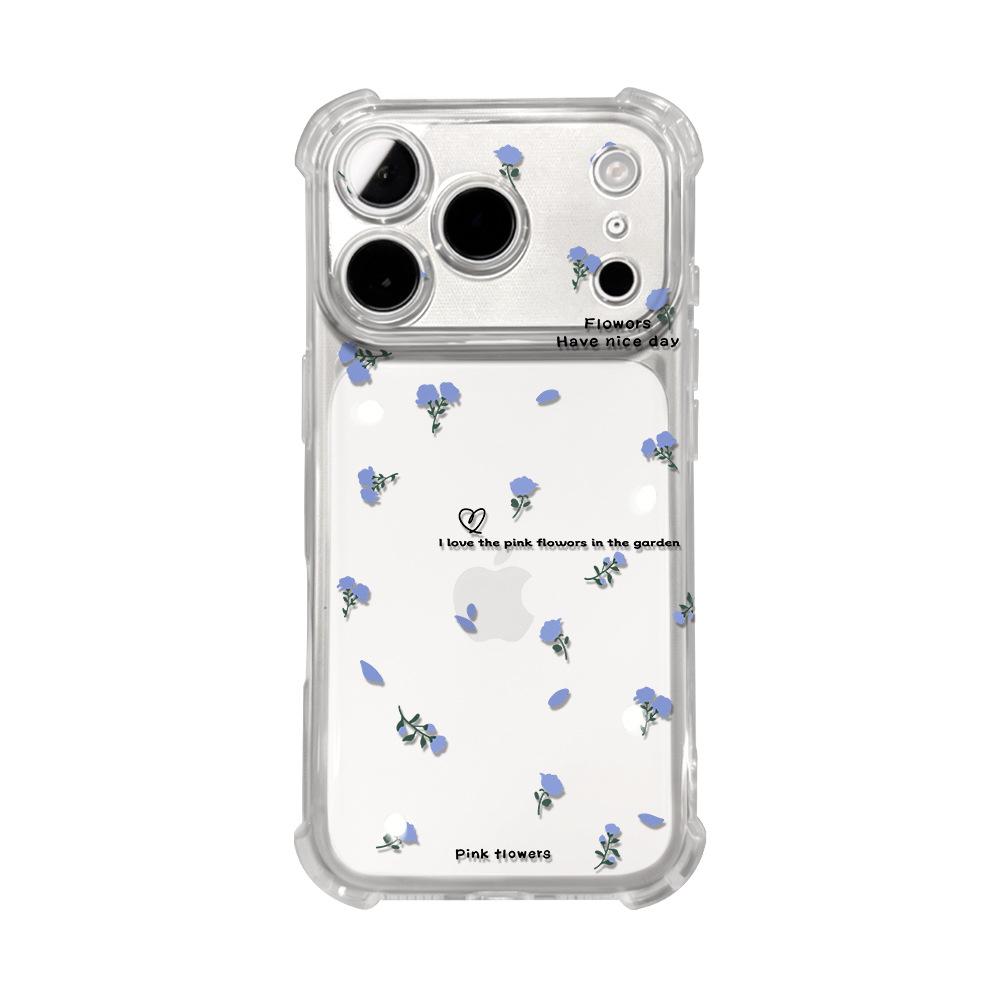 Blue rose applies to Apple Huawei vivo Xiaomi oppo glory transparent iPhone11 anti-drop mobile phone case for women
