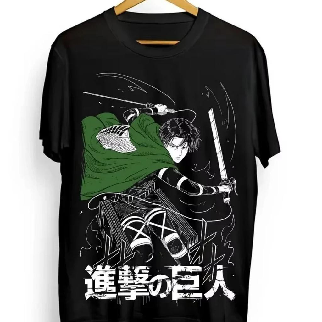 Levi Shingeki T-shirt No Kyojin Attack On Titan Anime AOT Horror Shirt All Size Graphic T Shirts Women Clothing