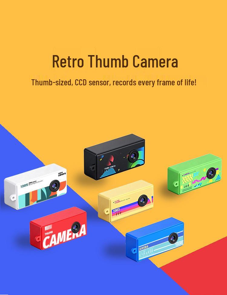Retro Mini Keychain Camera: 1080P HD, Screen, Portable Thumb Toy