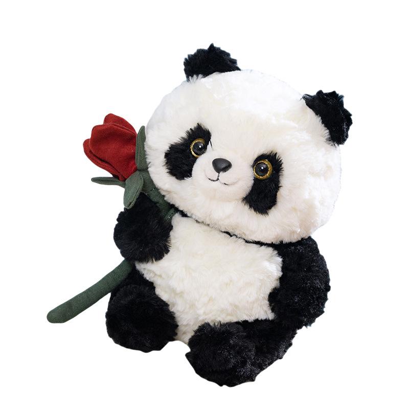 Funny Cartoon Panda Hua Hua Plush Doll with Bamboo Heart - Small Exquisite Gift