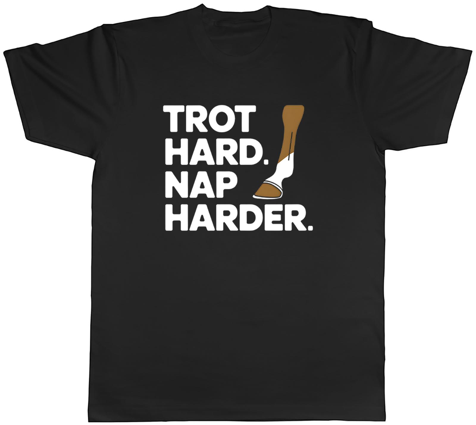 TROT HARD NAP HARDER FUNNY HORSE RIDING UnisexS TSHIRT TEE GIFT TOP S