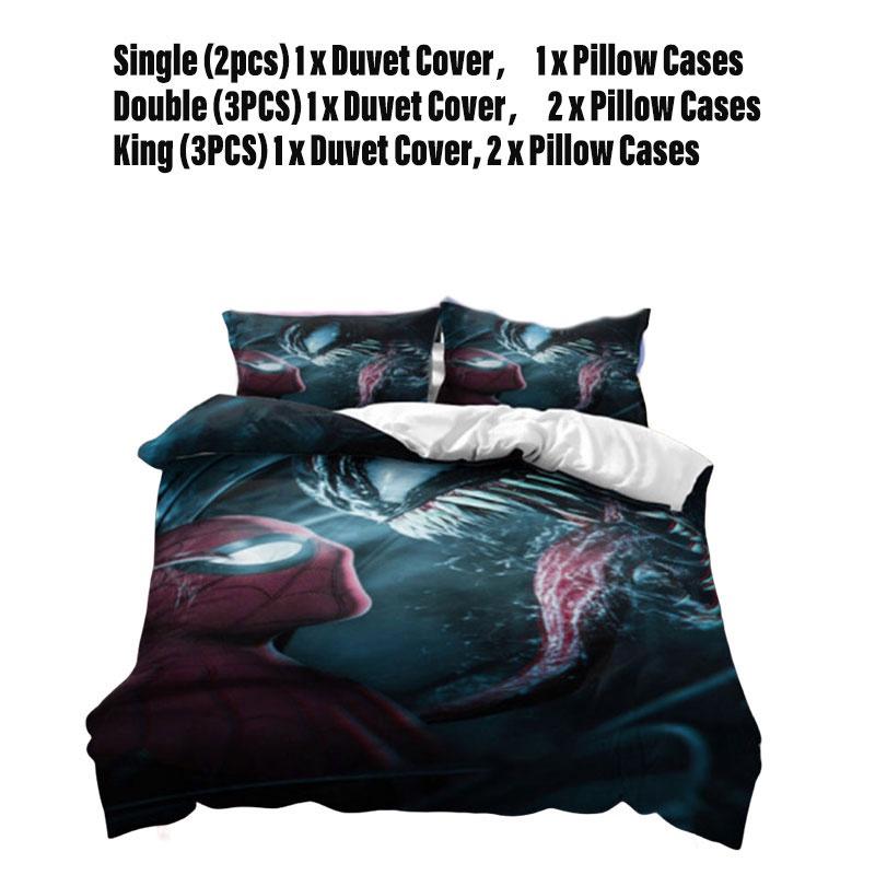 Spiderman Football Pattern Bedding Set 3-piece Bed Set For Students
