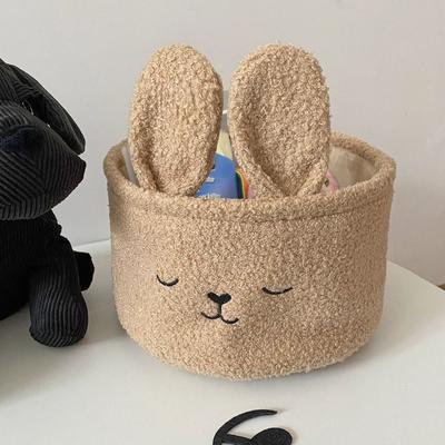 Soft Rabbit Storage Basket Cute Children's Toys Storage Bucket Plush Candy Bag  Desk Decoration