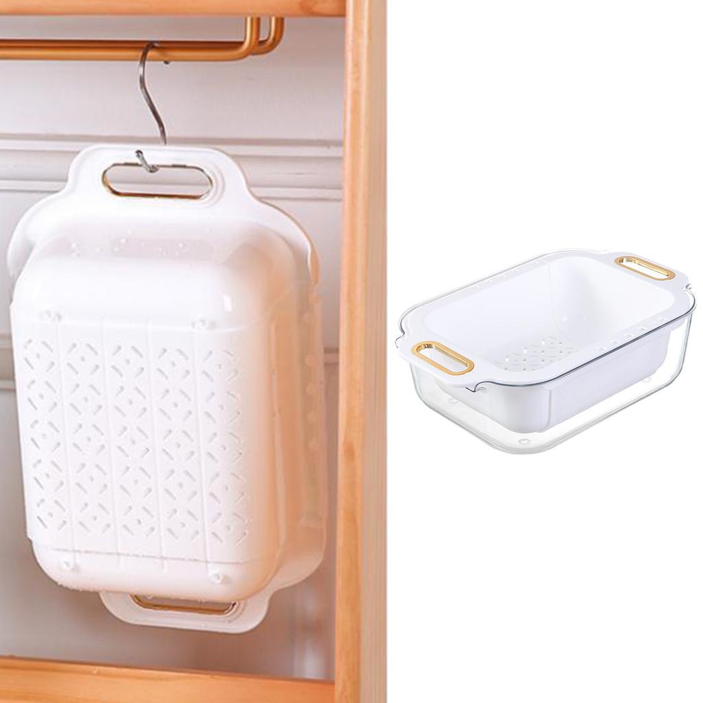 Extendable Over Sink Colander Double Layers Retractable Drainer Basket for Home Kitchen