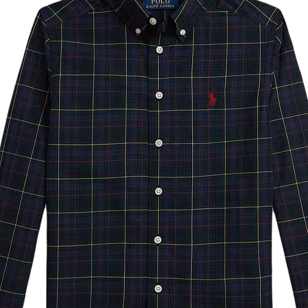 Koszula bawełniana w kratę z długim rękawem i haftowanym logo Polo Ralph Lauren Koszule dziecięce 323979324-001