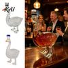 Premium Collectible Bottle Goose Shape Glass Whiskey Decanter, 3D Bird Liquor with Frosted Stopper, 350ml Art Vodka Wine Dispenser for Home