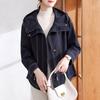 Xuexi Herbst 2025 Lässige Jeansjacke für Frauen mittleren Alters
