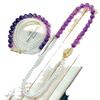 Vintage High-Quality Natural Amethyst Artificial High-Gloss Crystal Pearl Multi-Layer Design Necklace
