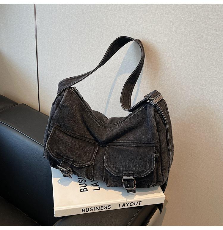 Denim Bag Women's New Trendy Fashion Tote Bag Shoulder Bag Large Capacity Messenger Bag