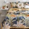 Bohemian Style Flower Leaves Summer Quilt 100% Cotton Skin-friendly Soft Breathable Air Conditioning Thin Quilt Machine Washable