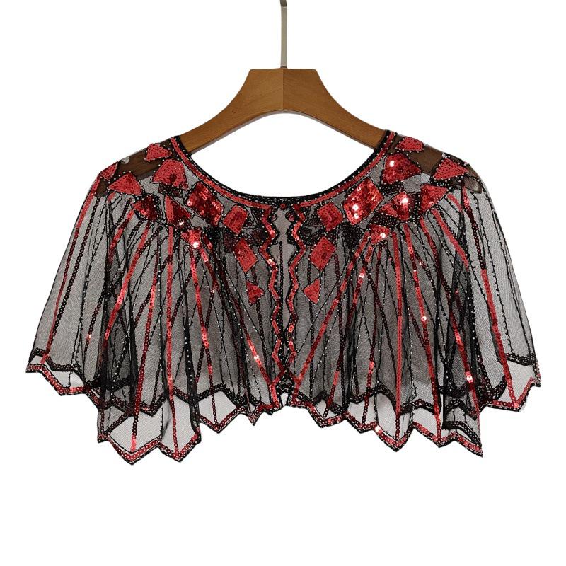 

Винтажное платье с пайетками: Сетчатая шаль-кардиган для женщин красный